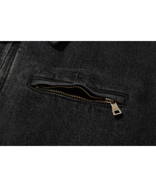LIBERE（リベーレ）の「LIBERE リベーレ / WORK JACKET ワイドシルエットデニムワークジャケット / 251109（カバーオール・メンズ・ブラック・LARGE/MEDIUM/SMALL）」の12枚目の写真