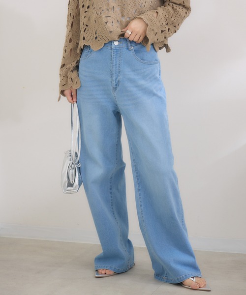 KATHARINE ROSS（キャサリンロス）の「【Pillini/ピリーニ】【接触冷感】【吸水速乾】COOLワイドデニムパンツ（デニムパンツ・レディース・ホワイト/ブルー・SMALL/MEDIUM）」の16枚目の写真