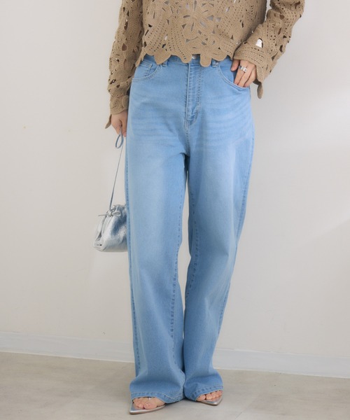 KATHARINE ROSS（キャサリンロス）の「【Pillini/ピリーニ】【接触冷感】【吸水速乾】COOLワイドデニムパンツ（デニムパンツ・レディース・ホワイト/ブルー・SMALL/MEDIUM）」の18枚目の写真