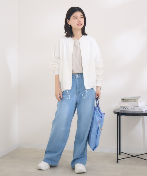 KATHARINE ROSS（キャサリンロス）の「【Pillini/ピリーニ】【接触冷感】【吸水速乾】COOLワイドデニムパンツ（デニムパンツ・レディース・ホワイト/ブルー・SMALL/MEDIUM）」の15枚目の写真