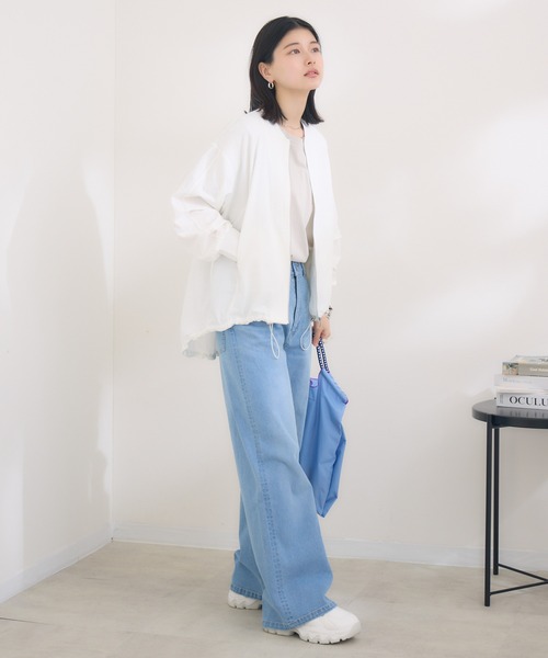 KATHARINE ROSS（キャサリンロス）の「【Pillini/ピリーニ】【接触冷感】【吸水速乾】COOLワイドデニムパンツ（デニムパンツ・レディース・ホワイト/ブルー・SMALL/MEDIUM）」の14枚目の写真