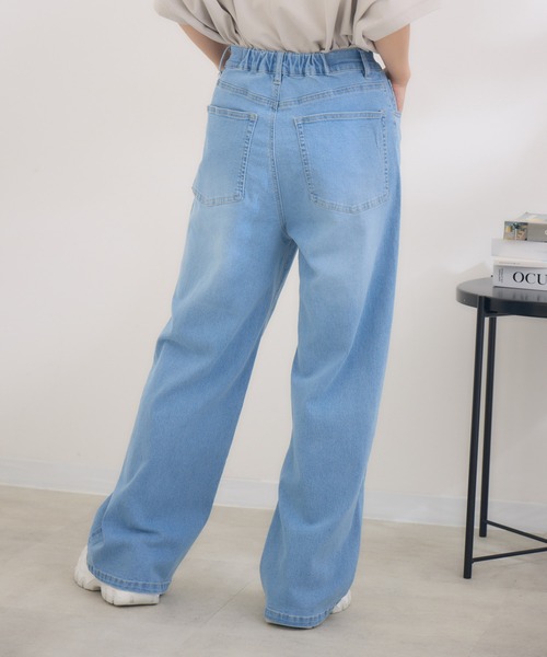 KATHARINE ROSS（キャサリンロス）の「【Pillini/ピリーニ】【接触冷感】【吸水速乾】COOLワイドデニムパンツ（デニムパンツ・レディース・ホワイト/ブルー・SMALL/MEDIUM）」の11枚目の写真