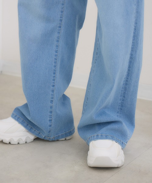 KATHARINE ROSS（キャサリンロス）の「【Pillini/ピリーニ】【接触冷感】【吸水速乾】COOLワイドデニムパンツ（デニムパンツ・レディース・ホワイト/ブルー・SMALL/MEDIUM）」の7枚目の写真