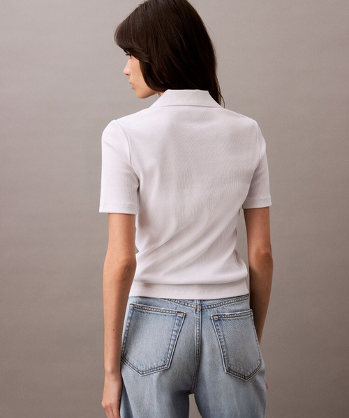 Calvin Klein(カルバン・クライン)の「【Calvin Klein / カルバン クライン】A-slim fit v neck 47AB205(Tシャツ/カットソー・レディース・ホワイト/ピンク・X-SMALL)」の9枚目の写真