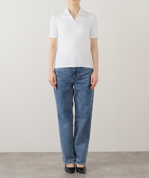 Calvin Klein(カルバン・クライン)の「【Calvin Klein / カルバン クライン】A-slim fit v neck 47AB205(Tシャツ/カットソー・レディース・ホワイト/ピンク・X-SMALL)」の14枚目の写真