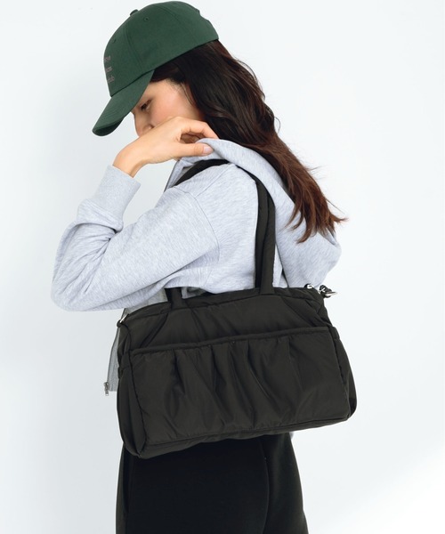 URBAN RESEARCH Sonny Label（アーバンリサーチサニーレーベル）の「SLAB　2wayPuffBostonBag（ボストンバッグ・レディース・オフホワイト/ブラック/ミント・ONE）」の13枚目の写真