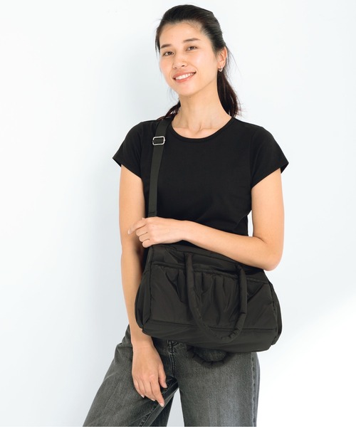 URBAN RESEARCH Sonny Label（アーバンリサーチサニーレーベル）の「SLAB　2wayPuffBostonBag（ボストンバッグ・レディース・オフホワイト/ブラック/ミント・ONE）」の9枚目の写真