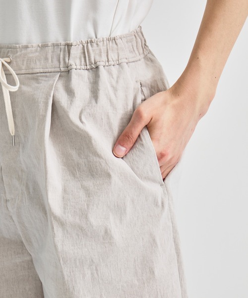 ATON / エイトン】STRETCH NYLON LINEN WIDE 2TUCKED SHORTS（その他