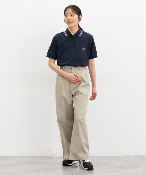 Honeys（ハニーズ）の「【ハニさら・吸水速乾・抗菌防臭・ＵＶカット】半袖刺繍入りポロシャツ（ポロシャツ・レディース・ブラック/ライトブルー/オフホワイト/ネイビー/ピンク・3L/L/LL/M/S）」の19枚目の写真