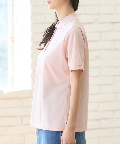 Honeys（ハニーズ）の「【ハニさら・吸水速乾・抗菌防臭・ＵＶカット】半袖刺繍入りポロシャツ（ポロシャツ・レディース・ブラック/ライトブルー/オフホワイト/ネイビー/ピンク・3L/L/LL/M/S）」の7枚目の写真