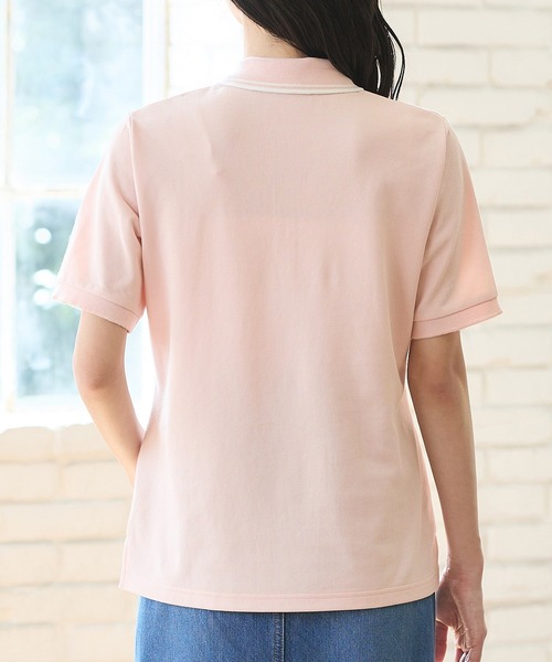 Honeys（ハニーズ）の「【ハニさら・吸水速乾・抗菌防臭・ＵＶカット】半袖刺繍入りポロシャツ（ポロシャツ・レディース・ブラック/ライトブルー/オフホワイト/ネイビー/ピンク・3L/L/LL/M/S）」の8枚目の写真