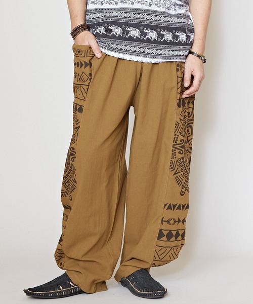 チャイハネ(チャイハネ)の「【チャイハネ】チャーンサイMEN'Sパンツ(その他パンツ・メンズ・ブラウン/オフホワイト/ブラック・FREE)」の3枚目の写真