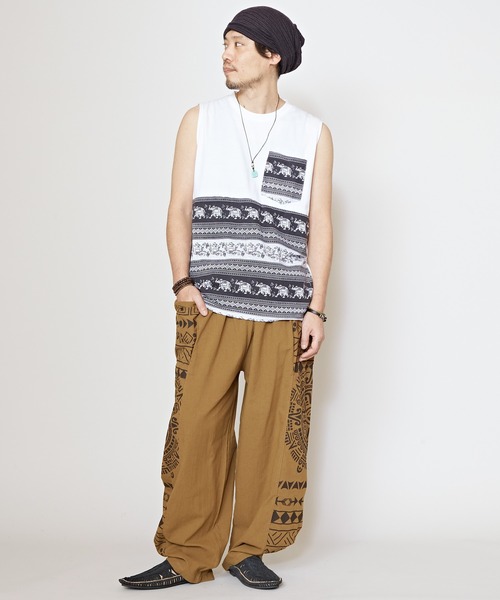 チャイハネ(チャイハネ)の「【チャイハネ】チャーンサイMEN'Sパンツ(その他パンツ・メンズ・ブラウン/オフホワイト/ブラック・FREE)」の5枚目の写真