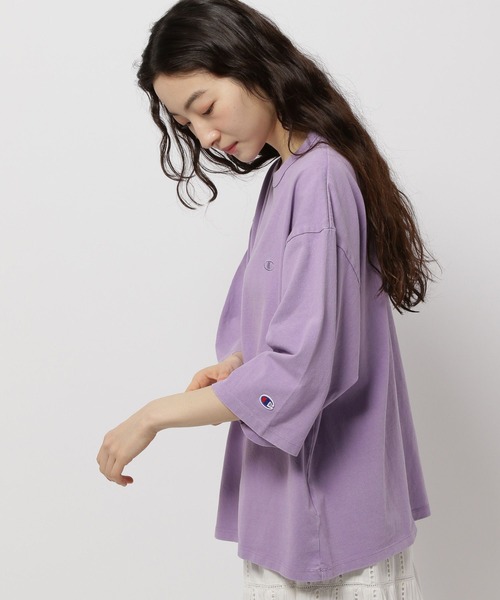 セール】【Champion(チャンピオン)】クルー七分ルーズTシャツ（T