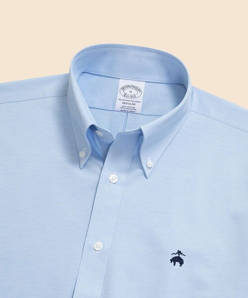 BROOKS BROTHERS(ブルックスブラザーズ)の「スーピマコットン/ポリエステル 46ゲージニット ショートスリーブ カジュアルシャツ Regular Fit(シャツ/ブラウス・メンズ・ライトブルー/ダークネイビー・LARGE/SMALL/X-LARGE/MEDIUM)」の3枚目の写真