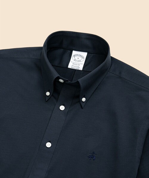 BROOKS BROTHERS(ブルックスブラザーズ)の「スーピマコットン/ポリエステル 46ゲージニット ショートスリーブ カジュアルシャツ Regular Fit(シャツ/ブラウス・メンズ・ライトブルー/ダークネイビー・LARGE/SMALL/X-LARGE/MEDIUM)」の5枚目の写真