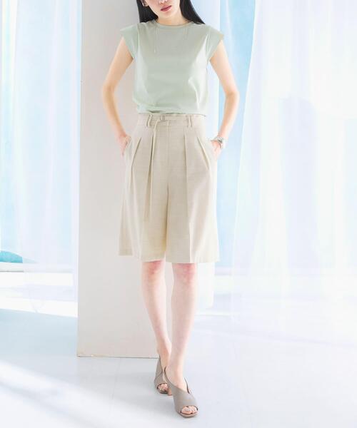 URBAN RESEARCH ROSSO WOMEN（アーバンリサーチ　ロッソ）の「リネンライクハーフパンツ（その他パンツ・レディース・ライトベージュ/ブラウン・36/38）」の4枚目の写真