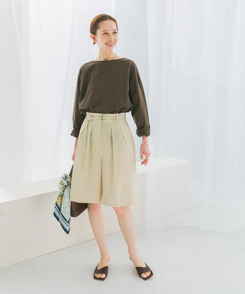 URBAN RESEARCH ROSSO WOMEN（アーバンリサーチ　ロッソ）の「リネンライクハーフパンツ（その他パンツ・レディース・ライトベージュ/ブラウン・36/38）」の7枚目の写真