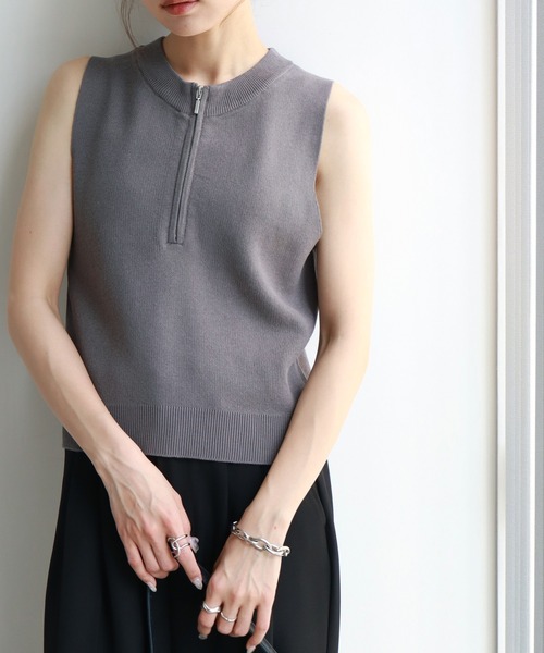 NOGLE(ノグル)の「【NOGLE/ノグル】ジップアップノースリー(その他トップス・レディース・チャコール/アイボリー/グレー/ブラック・FREE)」の20枚目の写真