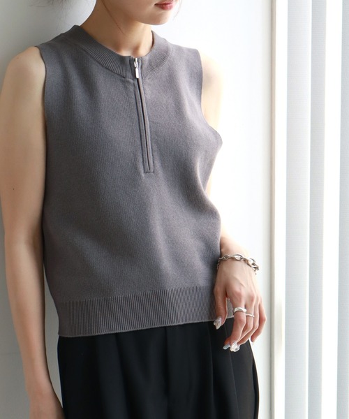 NOGLE(ノグル)の「【NOGLE/ノグル】ジップアップノースリー(その他トップス・レディース・チャコール/アイボリー/グレー/ブラック・FREE)」の18枚目の写真