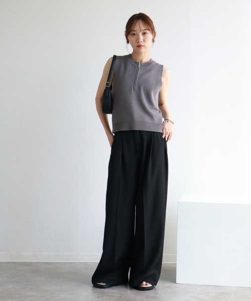 NOGLE(ノグル)の「【NOGLE/ノグル】ジップアップノースリー(その他トップス・レディース・チャコール/アイボリー/グレー/ブラック・FREE)」の22枚目の写真