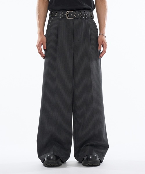 ANDER HUNK スタッズデザインバギースラックス 新色追加】Studs Design Baggy Slacks/ スタッズデザインバギー