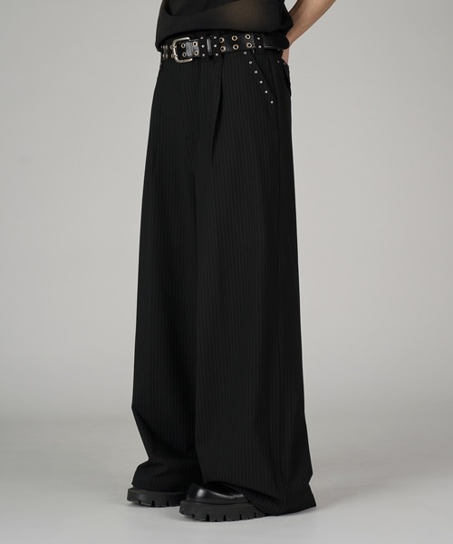 新色追加】Studs Design Baggy Slacks/ スタッズデザインバギー