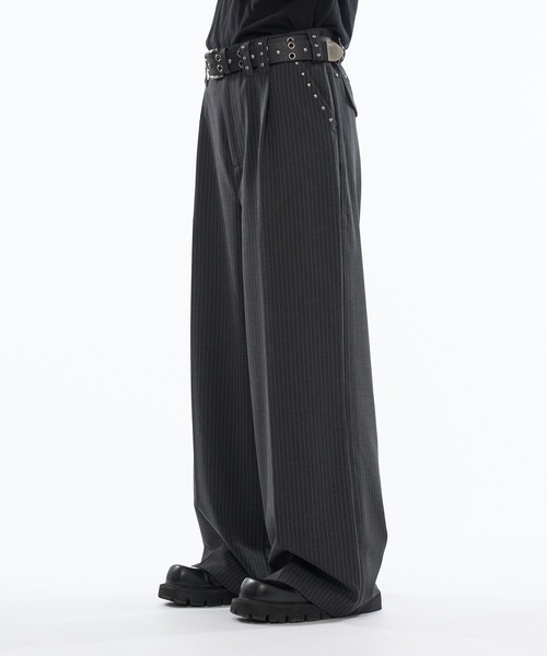 新色追加】Studs Design Baggy Slacks/ スタッズデザインバギー