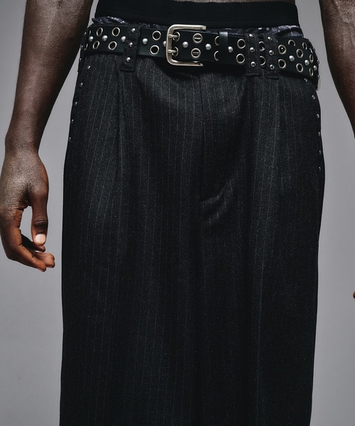 新色追加】Studs Design Baggy Slacks/ スタッズデザインバギー