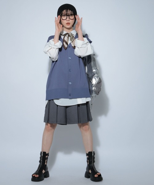 PAGEBOY(ページボーイ)の「Vネックニットベスト(カーディガン/ボレロ・レディース・ブラック/オフホワイト/ブルー系その他・FREE)」の20枚目の写真