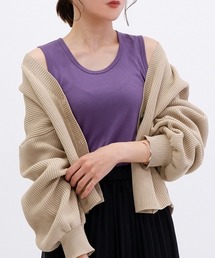 【フィット感のある柔らか素材♪ヨガやスポーツにも◎】スムースベーシックタンクトップ