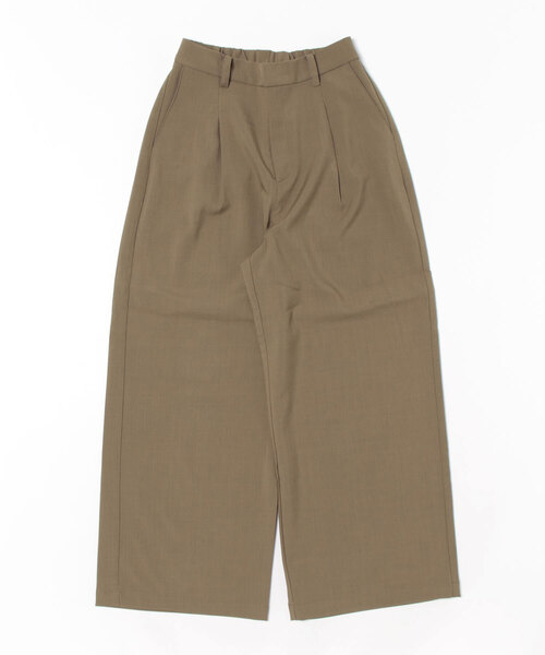REAL CUBE（リアルキューブ）の「タックウエストワイドパンツ（その他パンツ・レディース・ブラック/モカ/カーキ・M）」の2枚目の写真
