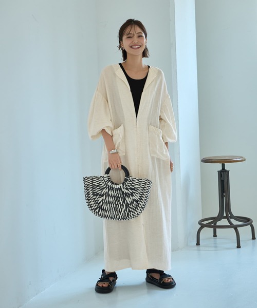 綿麻混紡◇羽織れるWファスナーワンピース（シャツワンピース）｜STYLE  