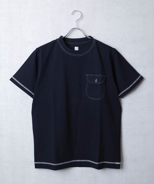 KATO`（カトー）の「【KATO'/カトー】181 フラップポケット Tシャツ BC812731（Tシャツ/カットソー・メンズ・ホワイト/ネイビー/キナリ/ベージュ/ブラウン/ライトグレー/カーキ/レッド・MEDIUM/SMALL/X-LARGE/LARGE）」の7枚目の写真