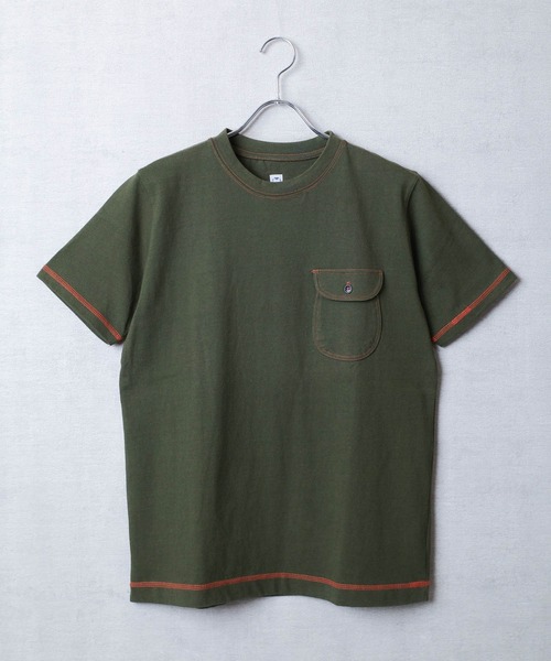 KATO`（カトー）の「【KATO'/カトー】181 フラップポケット Tシャツ BC812731（Tシャツ/カットソー・メンズ・ホワイト/ネイビー/キナリ/ベージュ/ブラウン/ライトグレー/カーキ/レッド・MEDIUM/SMALL/X-LARGE/LARGE）」の6枚目の写真