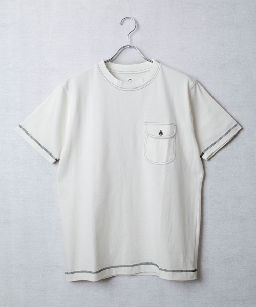 KATO`（カトー）の「【KATO'/カトー】181 フラップポケット Tシャツ BC812731（Tシャツ/カットソー・メンズ・ホワイト/ネイビー/キナリ/ベージュ/ブラウン/ライトグレー/カーキ/レッド・MEDIUM/SMALL/X-LARGE/LARGE）」の3枚目の写真