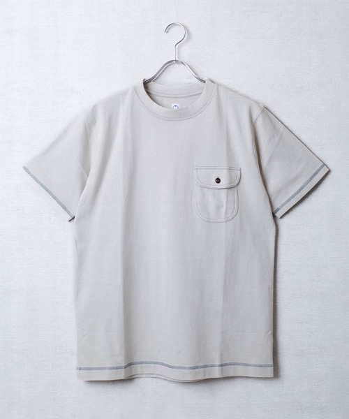 KATO`（カトー）の「【KATO'/カトー】181 フラップポケット Tシャツ BC812731（Tシャツ/カットソー・メンズ・ホワイト/ネイビー/キナリ/ベージュ/ブラウン/ライトグレー/カーキ/レッド・MEDIUM/SMALL/X-LARGE/LARGE）」の4枚目の写真