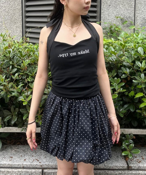 Oriens JOURNAL STANDARD(オリエンス ジャーナルスタンダード)の「バルーンドット ミニスカート(スカート・レディース・ホワイト/ネイビー・FREE)」の2枚目の写真