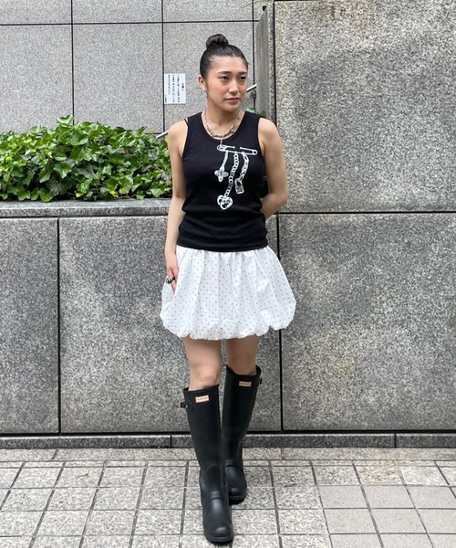 Oriens JOURNAL STANDARD(オリエンス ジャーナルスタンダード)の「バルーンドット ミニスカート(スカート・レディース・ホワイト/ネイビー・FREE)」の4枚目の写真