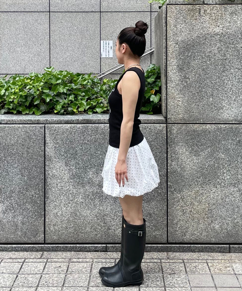 Oriens JOURNAL STANDARD(オリエンス ジャーナルスタンダード)の「バルーンドット ミニスカート(スカート・レディース・ホワイト/ネイビー・FREE)」の5枚目の写真