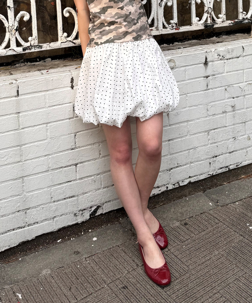 Oriens JOURNAL STANDARD(オリエンス ジャーナルスタンダード)の「バルーンドット ミニスカート(スカート・レディース・ホワイト/ネイビー・FREE)」の7枚目の写真