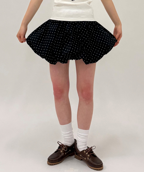 Oriens JOURNAL STANDARD(オリエンス ジャーナルスタンダード)の「バルーンドット ミニスカート(スカート・レディース・ホワイト/ネイビー・FREE)」の12枚目の写真