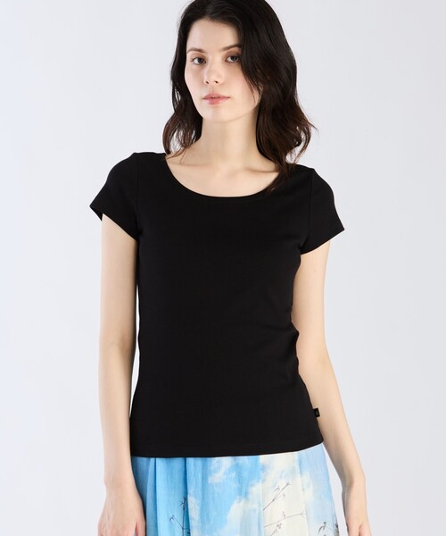 agnes b.(アニエスベー)の「コットン 半袖 Tシャツ "Le Chic"(Tシャツ/カットソー・レディース・ブラック・1/2/3)」の2枚目の写真