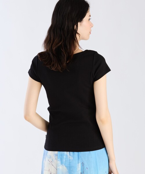 agnes b.(アニエスベー)の「コットン 半袖 Tシャツ "Le Chic"(Tシャツ/カットソー・レディース・ブラック・1/2/3)」の4枚目の写真