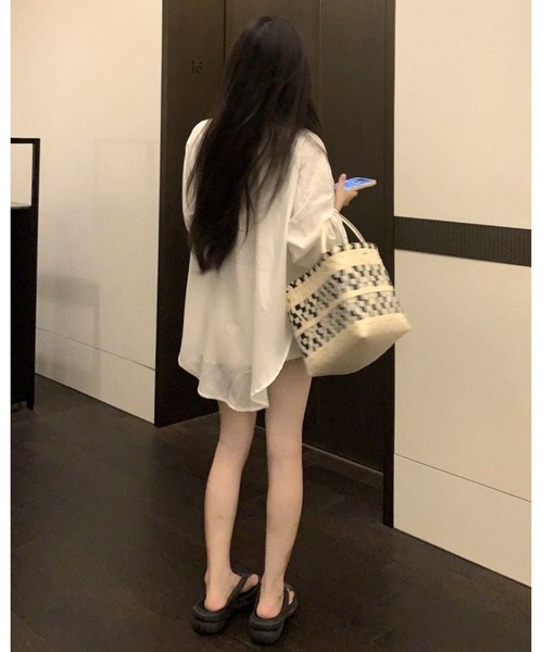 FUNdaysion(ファンデイション)の「インナーレース×シャツアンサンブル(アンサンブル・レディース・ホワイト・M)」の4枚目の写真
