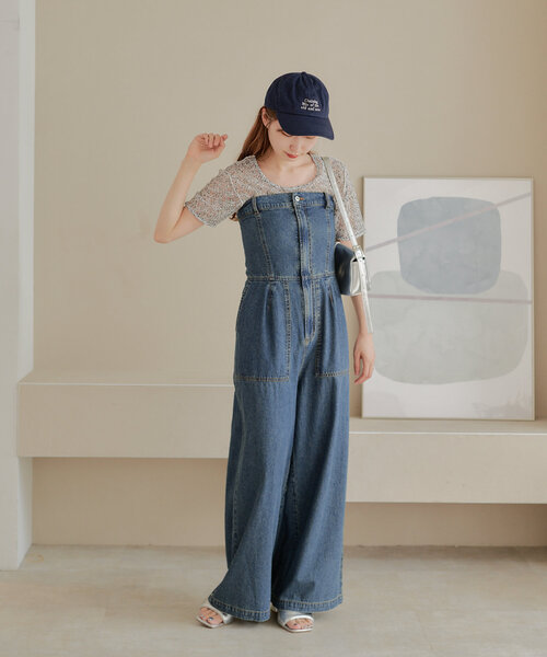 Kastane（カスタネ）の「【低身長サイズ/WEB限定】デニムベアサロペット（サロペット/オーバーオール・レディース・ブルー系その他/グレー/ライトブルー・1/0）」の21枚目の写真