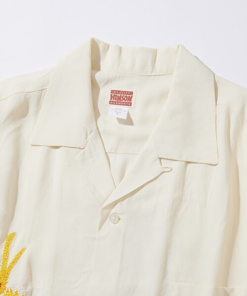 HINSON(ヒンソン)の「HINSON/ヒンソン レーヨン スーベニアシャツ/ベトジャン刺繍デザイン/リラックスフィット(シャツ/ブラウス・メンズ・ブラック/オフホワイト/オリーブ・MEDIUM/LARGE)」の5枚目の写真