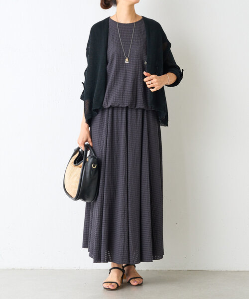 BEARDSLEY(ビアズリー)の「シアーチェックフレンチブラウス(シャツ/ブラウス・レディース・ライトグレー/ダークグレー・FREE)」の21枚目の写真