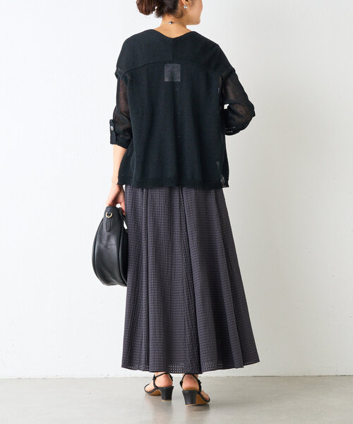 BEARDSLEY(ビアズリー)の「シアーチェックフレンチブラウス(シャツ/ブラウス・レディース・ライトグレー/ダークグレー・FREE)」の20枚目の写真