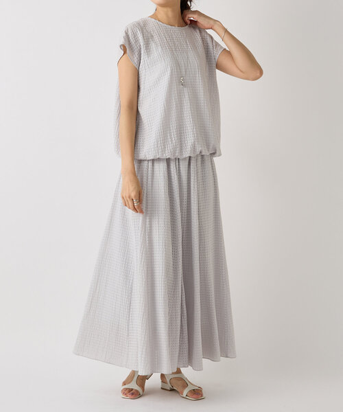 BEARDSLEY(ビアズリー)の「シアーチェックフレンチブラウス(シャツ/ブラウス・レディース・ライトグレー/ダークグレー・FREE)」の16枚目の写真